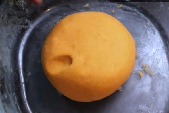 Step 1.1: Mix it and knead by adding water little by little to form a soft, non-sticky dough