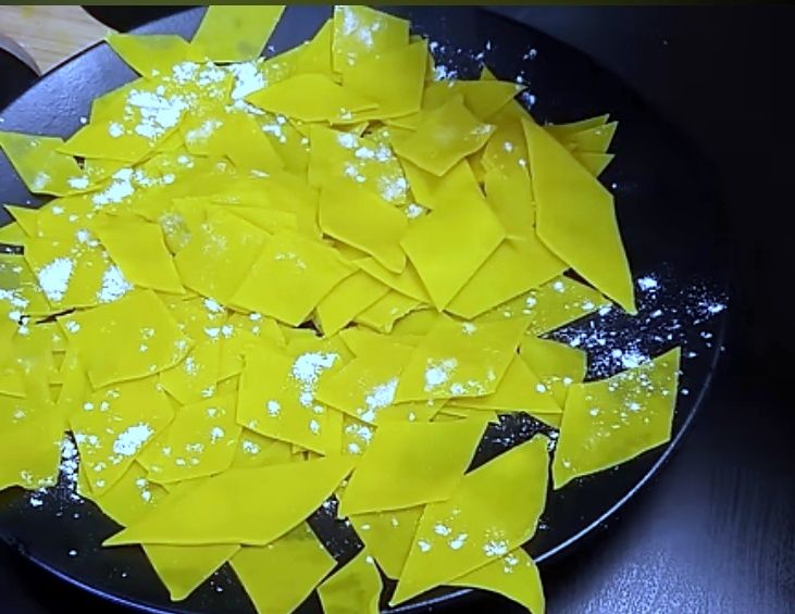 Step 2.1: Cut the sheet into diamond shapes using a cutter or knife