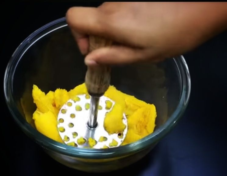 Step 2.1: Mash the bananas with a masher