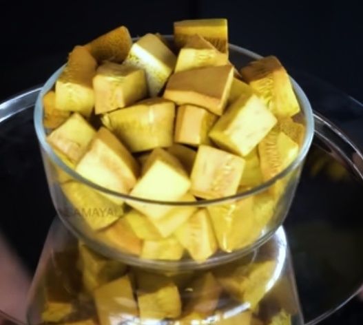 Step 1.2: Take the tender jackfruit, peel, and cut it into 2-inch pieces
