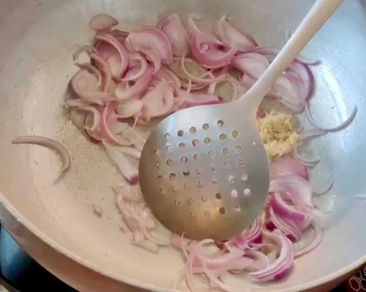 Step 2.1: Add the chopped onion and cook until translucent