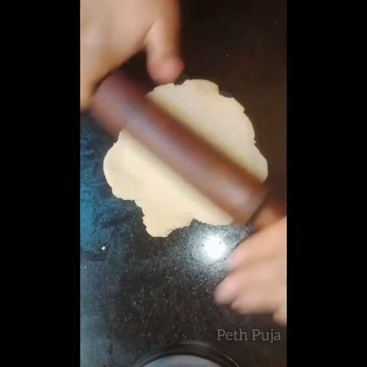 Step 1.1: Roll the dough into half-inch thick paratha-like sheets and cut into square shapes