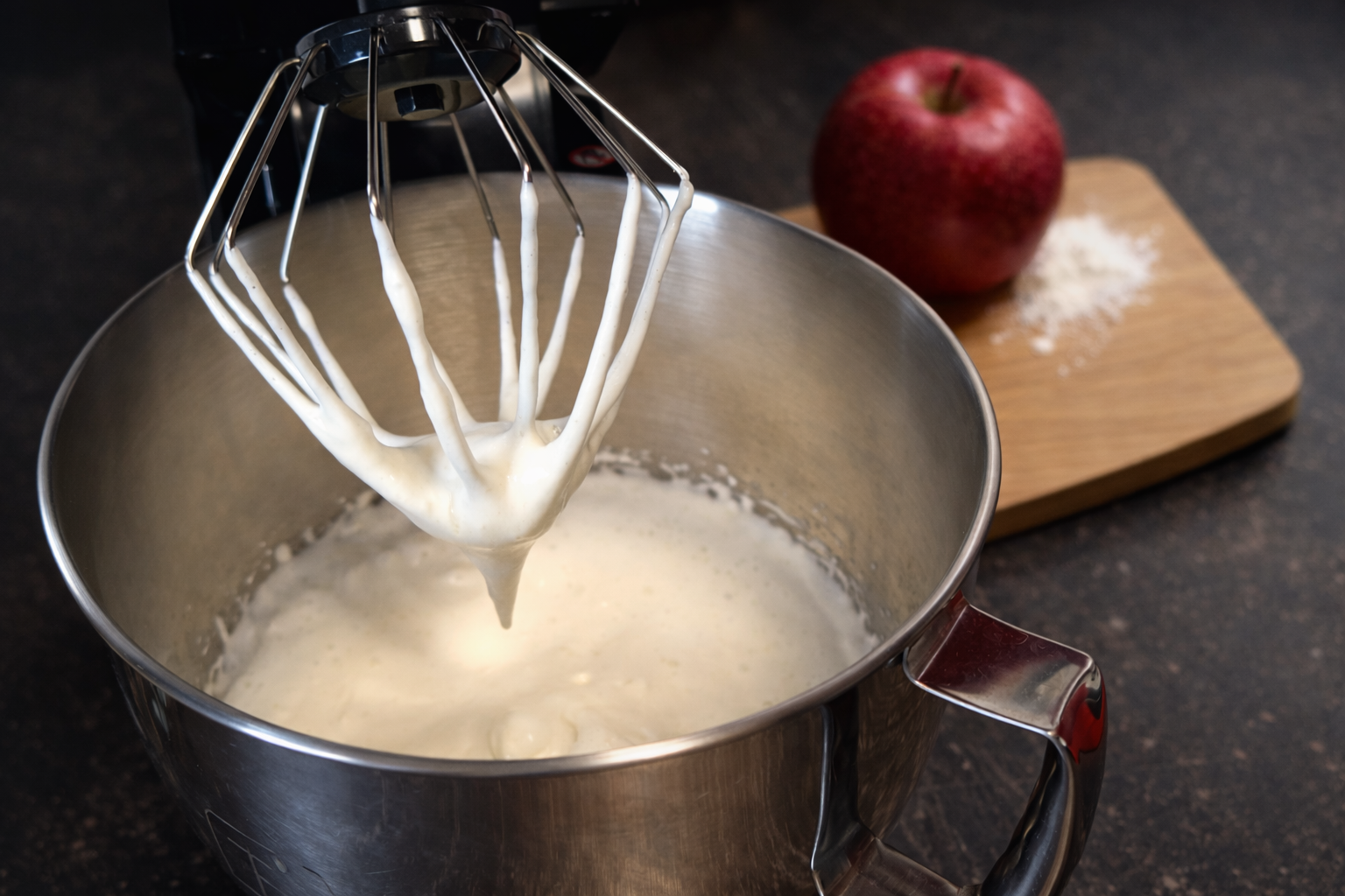 Step 2.1: Start at medium speed, then increase to high speed and beat until the mixture becomes light, pale, and fluffy