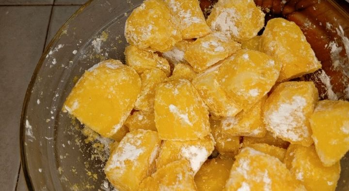 Step 1.1: Once Boiled , place in a separate bowl to cool for 2 mins and later sprinkle in your cornflour or cornstarch