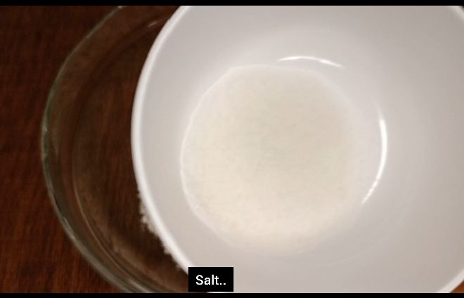 Step 1.1: Add 2 pinch of salt into the bowl and mix well
