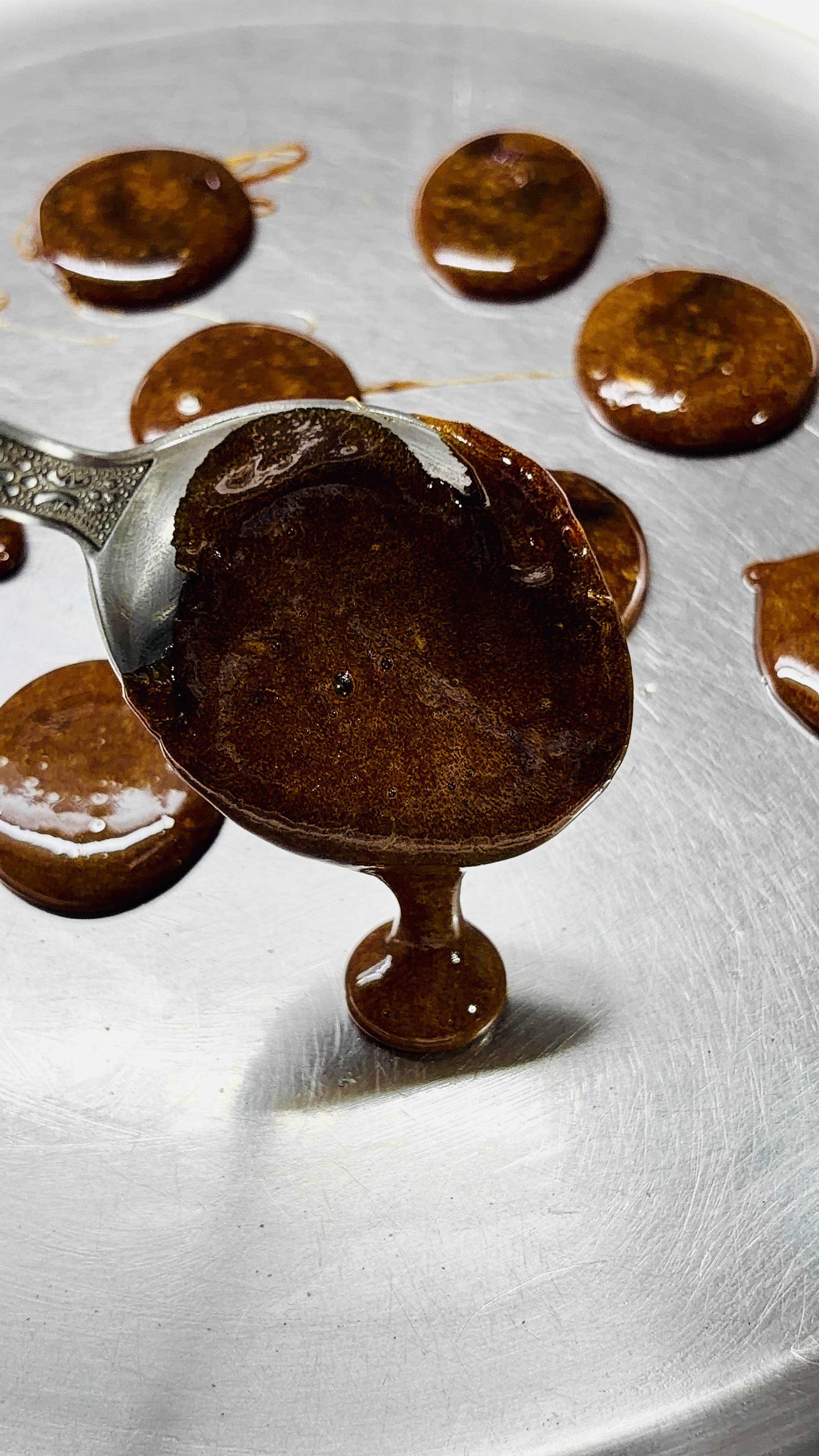 Step 6.1: Immediately pour the mixture into silicone moulds, or spoon small portions onto a lightly greased plate to form bite-sized candies