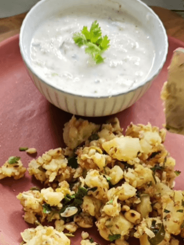 Peanut Alu & Cucumber Raita recipe
