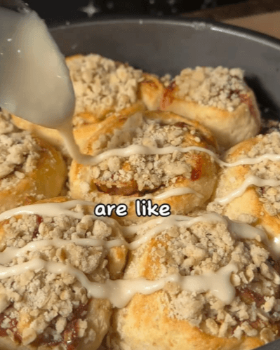 Peanut Butter & Jelly Crumble Cinnamon Rolls recipe