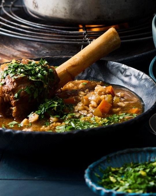 Slow-roasted Lamb Shank and Barley Soup recipe