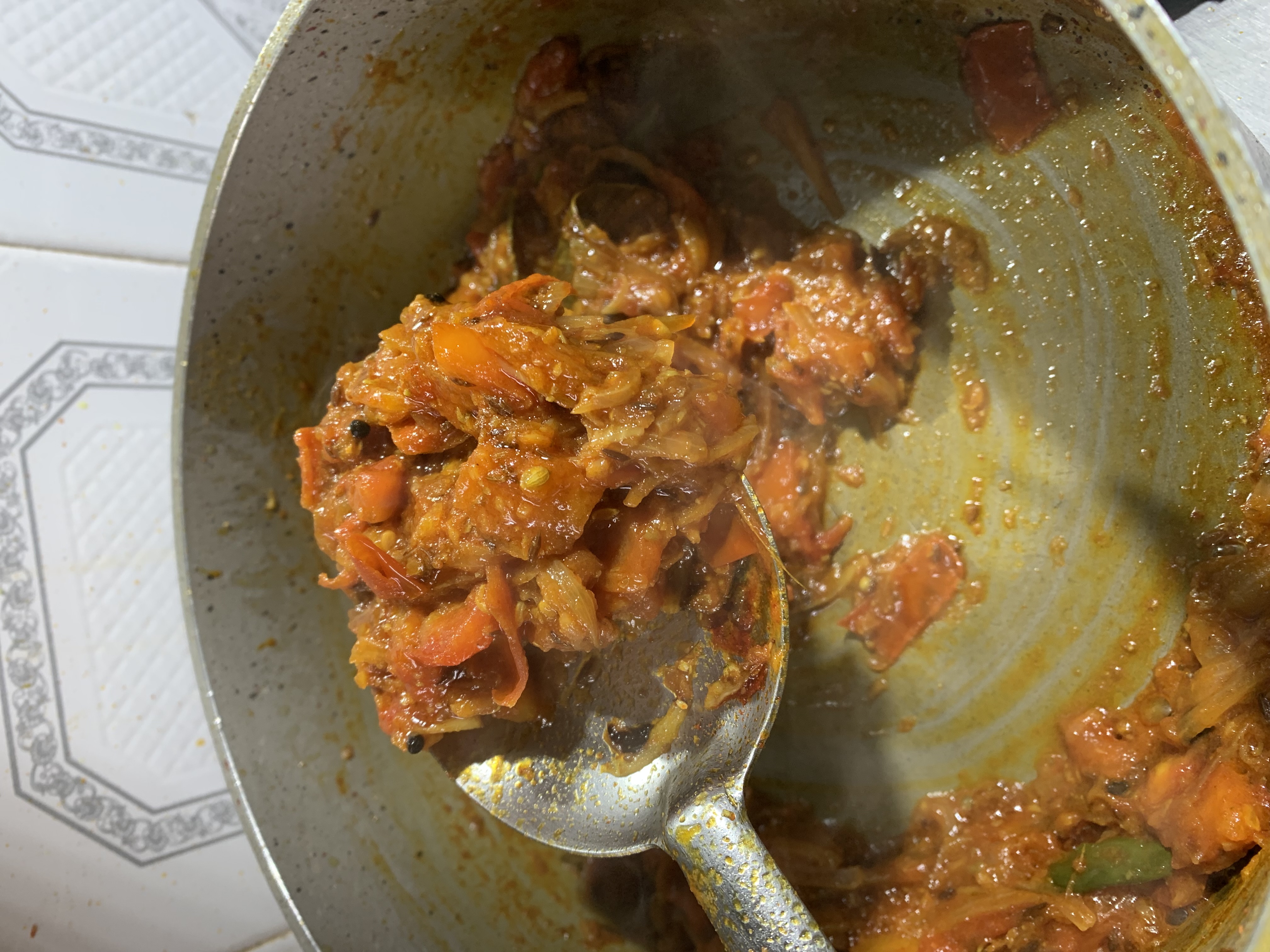 Step 3.2: Add chopped tomatoes and salt