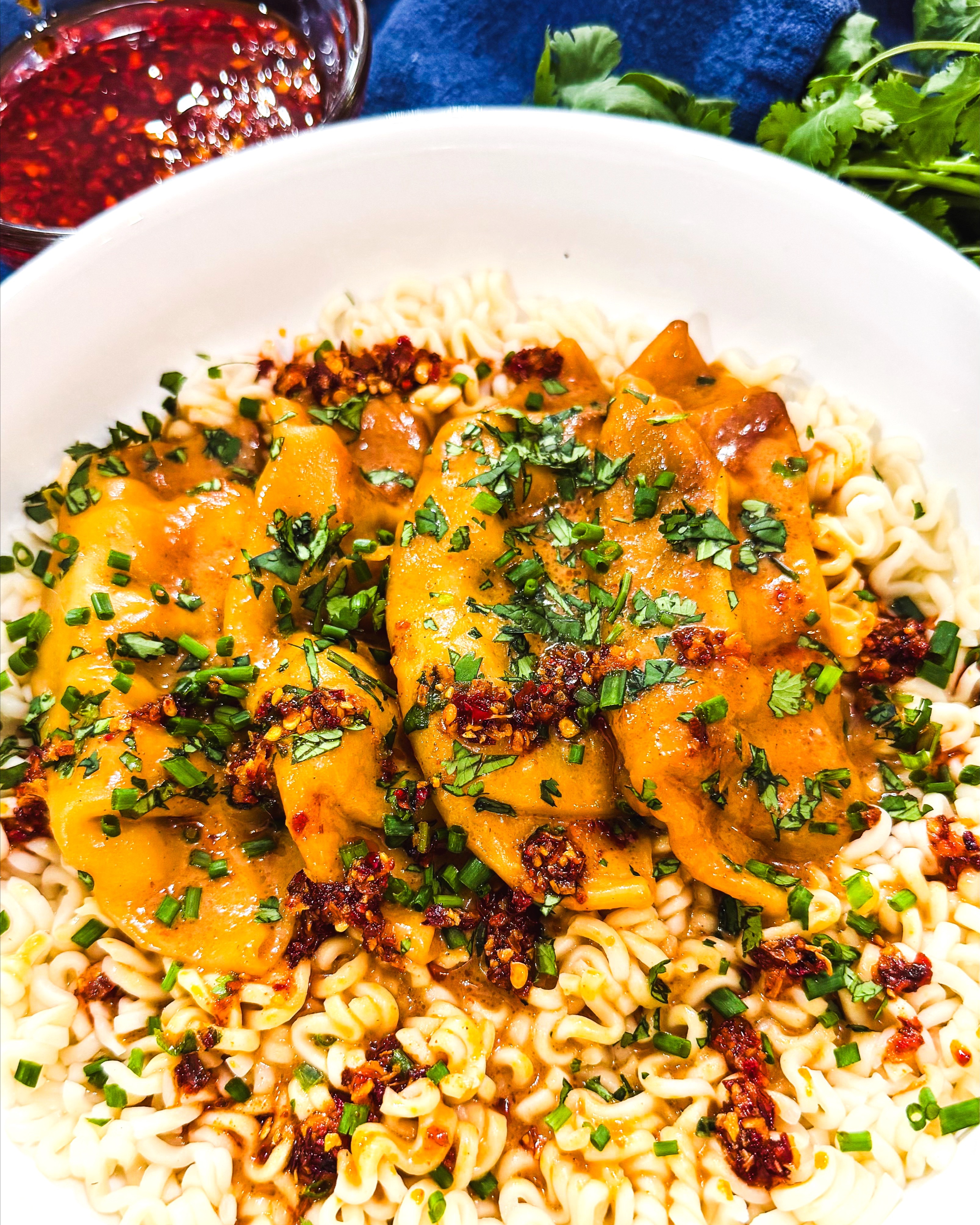 Easy Baked Potstickers with Coconut Curry Sauce recipe