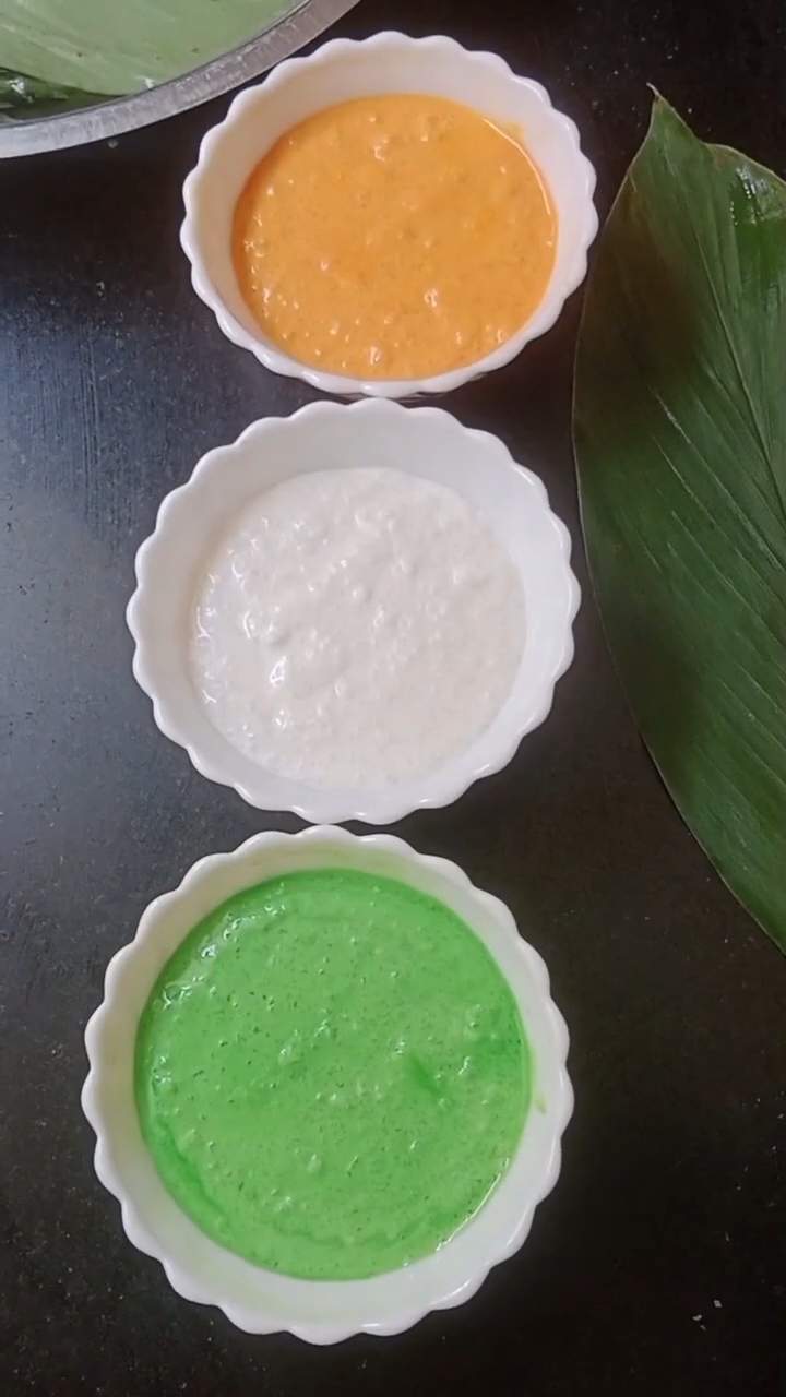 Step 1.2: In the first bowl, add orange food color and mix well