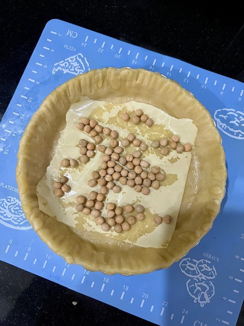 Step 1.1: Blind bake at 176°C for 8 minutes