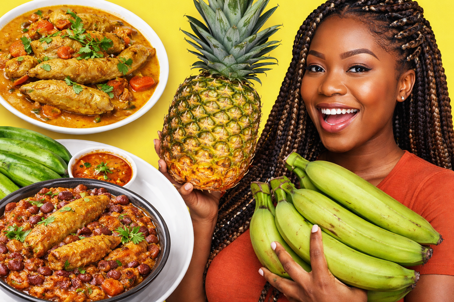 Boiled Green Bananas with Pineapple Sauce recipe