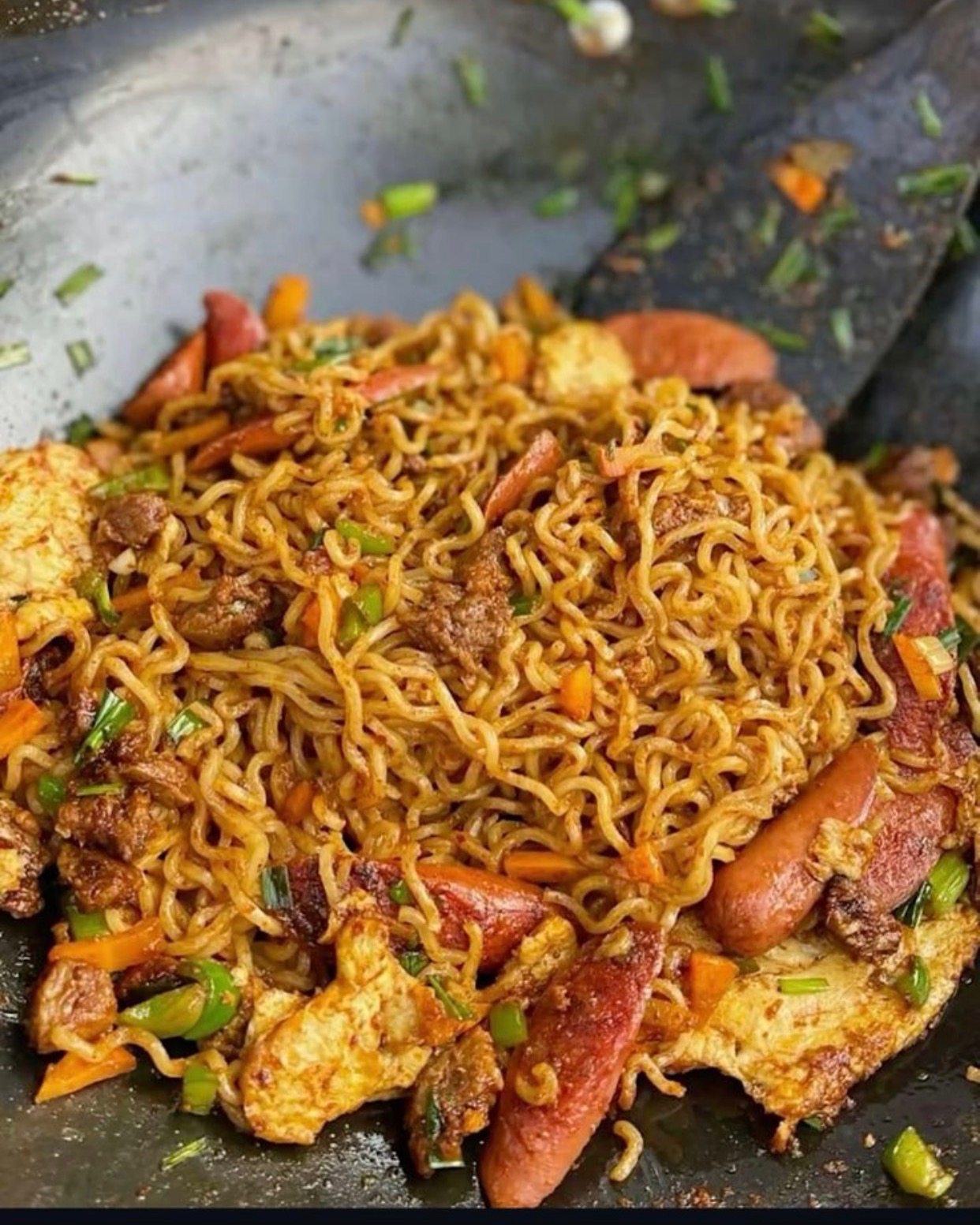 Stirred Spaghetti with Veggies recipe