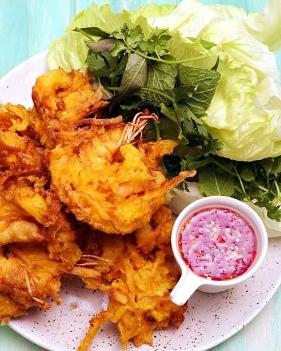 Vietnamese Prawn and Sweet Potato Fritters (Banh Tom) recipe