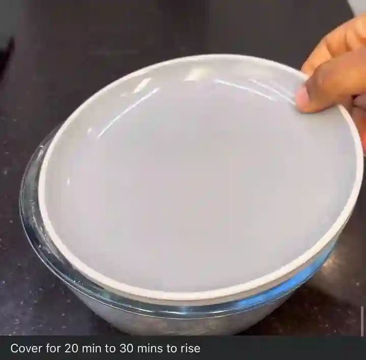 Step 2.2: Cover the dough and let it rise for 30 minutes