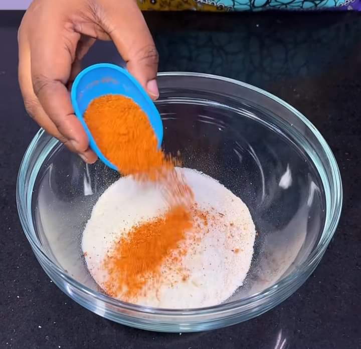 Step 1.1: Add suya pepper( you can go through my other recipes to find out how to make suya pepper) and add little vegetable oil