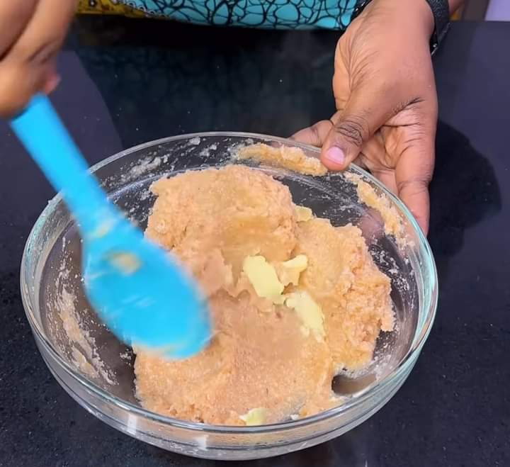 Step 1.2: Add butter and stir very well