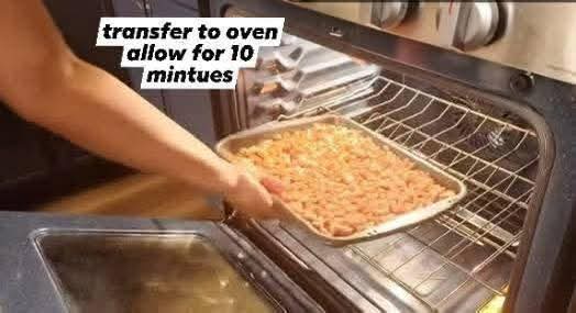 Step 1.2: Spread the peanuts on an oven tray to dry
