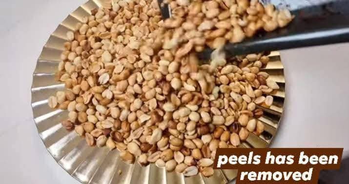 Step 1.2: Squeeze the roasted peanuts to remove the peels