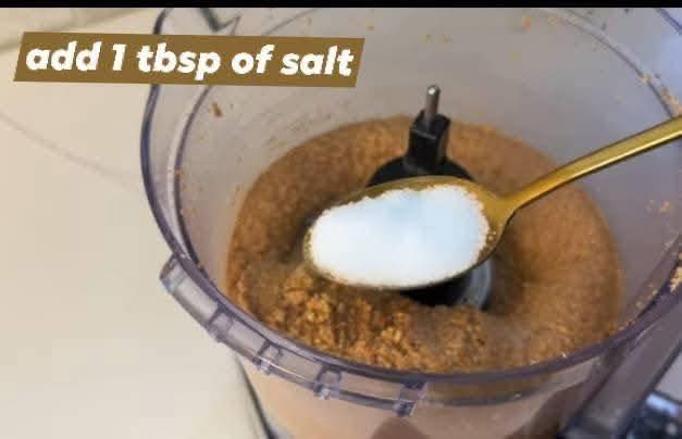 Step 1.2: Add 1 tsp of salt to the food processor and blend again until the mixture is very smooth