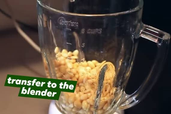 Step 1.1: Transfer the beans to a blender and add water