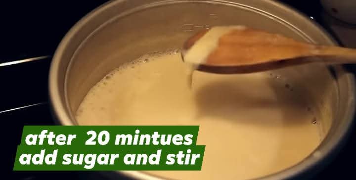 Step 1.1: After 25 minutes, add sugar to taste and stir well