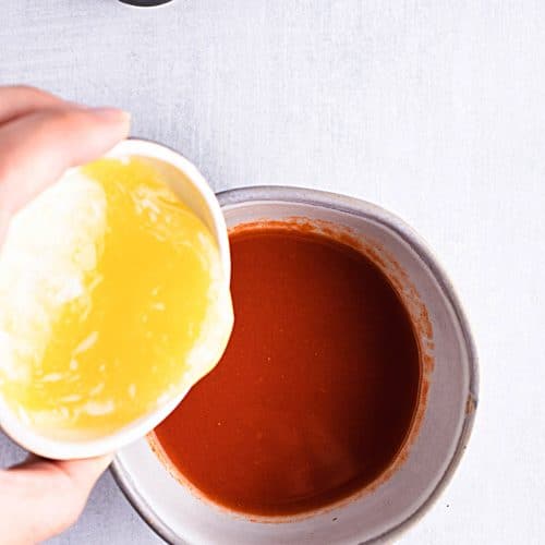 Step 2.1: Place the hot sauce in a small bowl