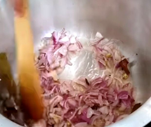 Step 1.1: Add chopped onion and sauté until it turns light brown