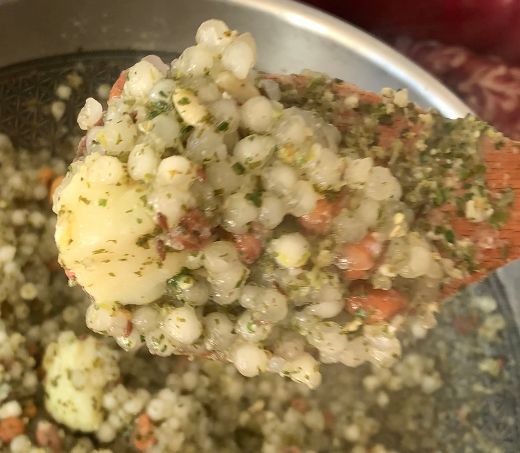 Step 3.1: Add the soaked sabudana and sendha salt, and gently mix to coat them well