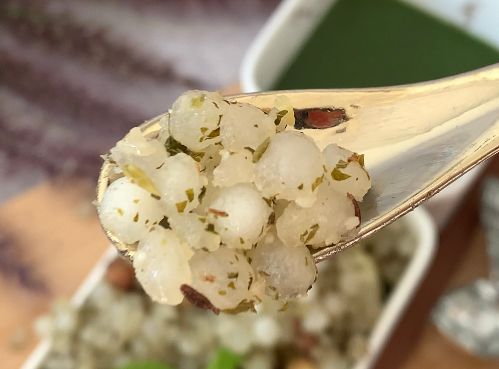 Step 3.1: Continue cooking the Sabudana until they become transparent