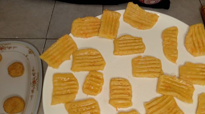 Step 2.3: Once done make a circle shape from which you'll use a fork to make nice strips in between