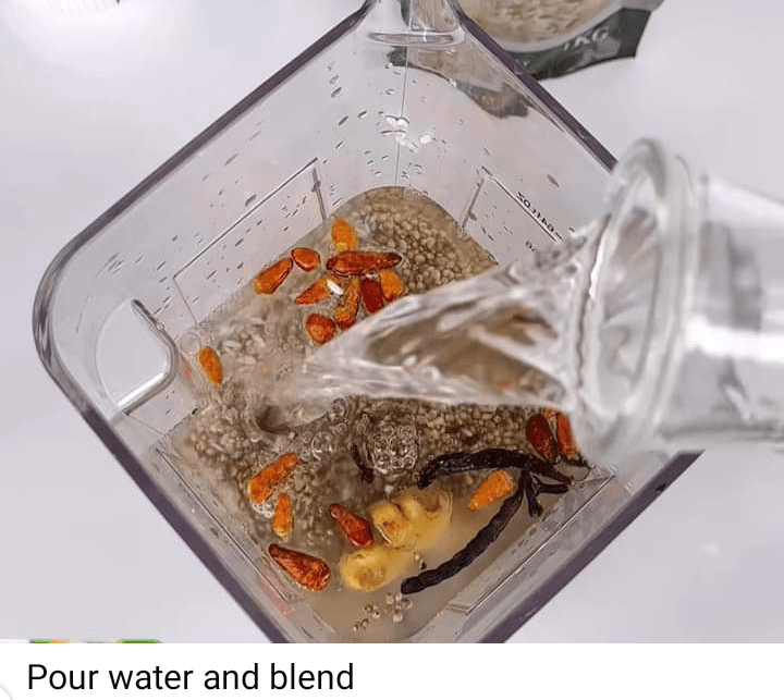 Step 2.3: In a blender or food processor, combine the soaked and rinsed rice and millet with 4 cups of water
