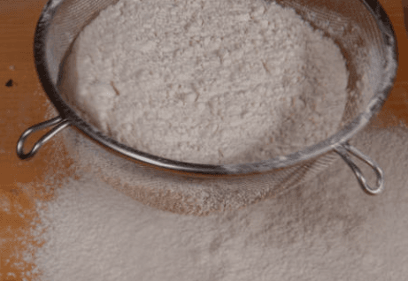 Step 1.1: Sift the all-purpose flour, baking powder, and salt together