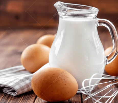 Step 1.1: In a large bowl, whisk together the eggs and milk until well combined