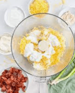Step 1.1: In a mixing bowl, combine the softened cream cheese, shredded cheddar cheese, and crumbled bacon