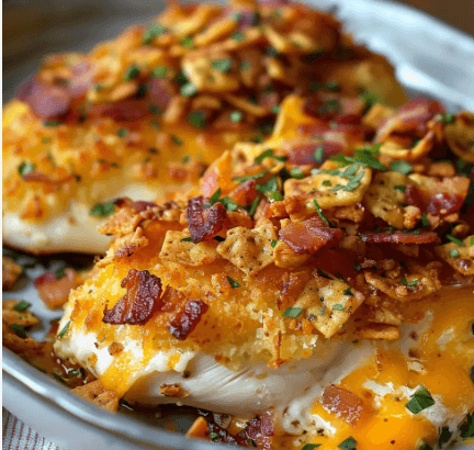 Step 1.1: Place the coated chicken breasts in the prepared baking dish