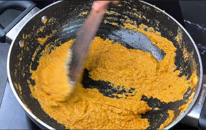 Step 2.2: Sauté until the oil separates from the masala paste