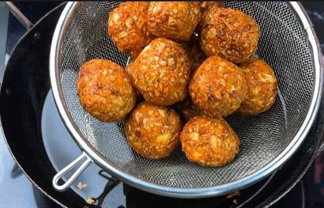 Step 1.1: Remove the balls and place them on paper towels to drain excess oil
