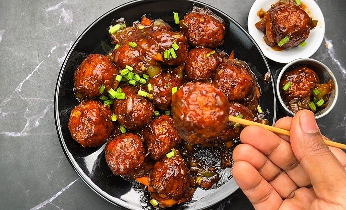 Step 2.1: Your **cabbage and carrot manchurian recipe** is ready to serve