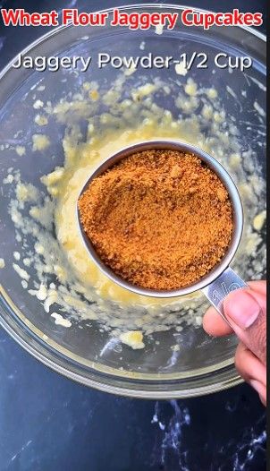 Step 1.1: Add jaggery powder and beat well until it mixes thoroughly