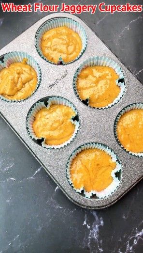 Step 1.2: Pour 1/4 cup of batter or fill each cup 3/4 full