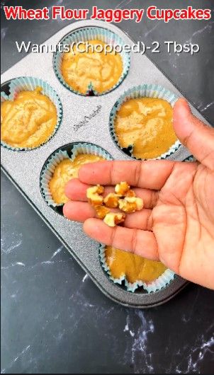 Step 1.3: Pour 1/4 cup of batter or fill each cup 3/4 full