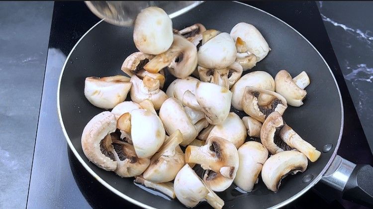 Step 2.1: Add the chopped mushrooms and salt