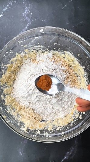 Step 1.4: Add oats, maida, baking soda, cinnamon powder, salt, and [vanilla extract](https://amzn