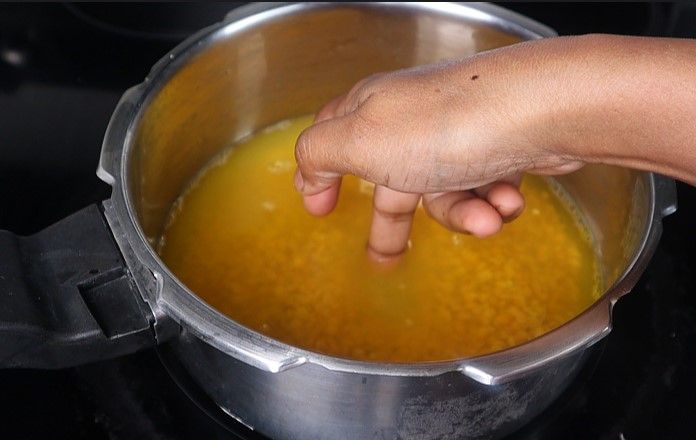 Step 2.3: Add turmeric powder and water