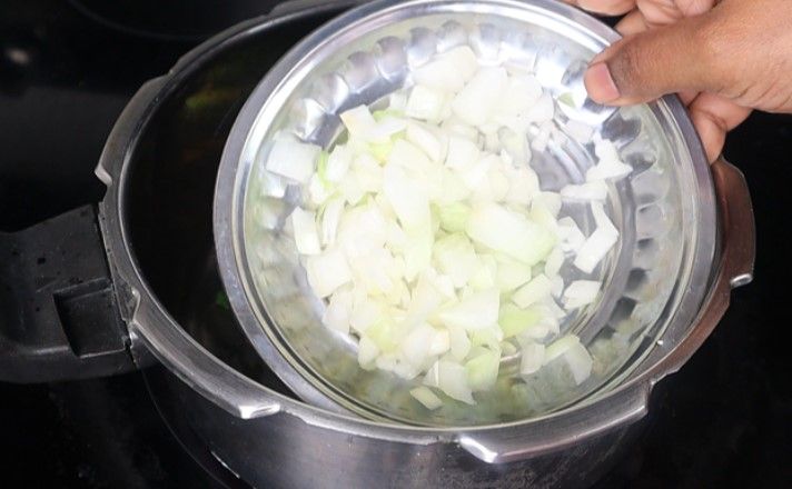 Step 3.1: Add Onions and sauté until they turn translucent