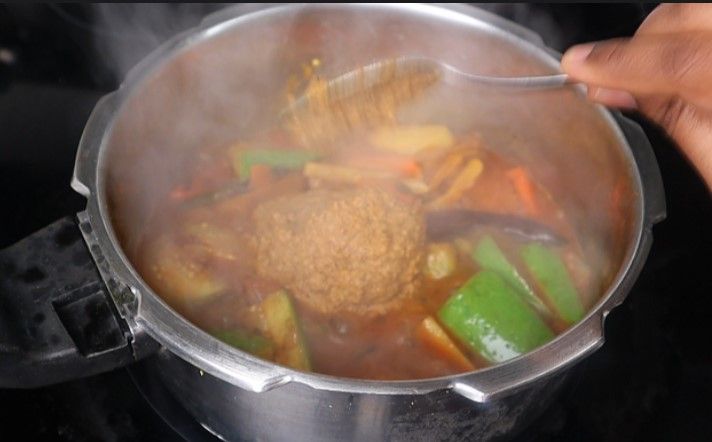 Step 3.2: Add Grinded masala paste and cook for 2 minutes