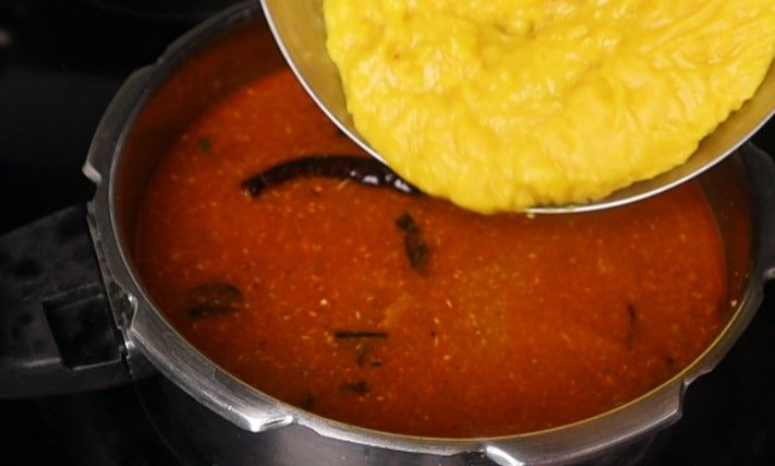 Step 3.2: Add Boiled Toordal mixture and mix well